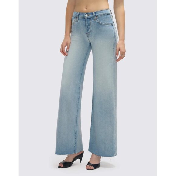 Re/Done Palazzo Mid-Rise Denim Jeans Womens 26 Classic Wide Leg Y2K 90s Grunge - Picture 1 of 9